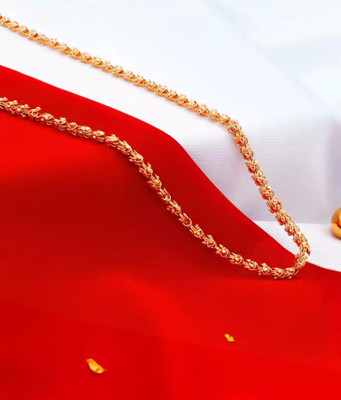 Shimubala 1 gram High Quality Indian Polished “20” Inches Gold Chain for Men and boy Gold-plated Plated Copper Chain