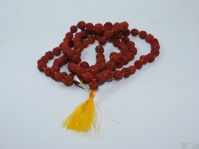 Divine Adishakti Authentic Panchamukhi (five-faced) Rudraksha Kanth Mala 108+1 Beads 8 MM Wood Chain