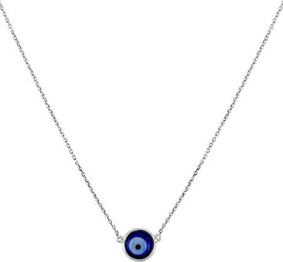 Ansh Multicomm Silver-Plated Classic Circular Evil Eye Crystal Silver Plated Alloy Chain