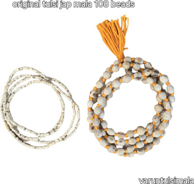 Varun Tulsi mala Original Tulsi Jab Mala 108±1 bedsa 8-9mm ek mala ferr do round kanthi mala b Beads Wood Necklace Set