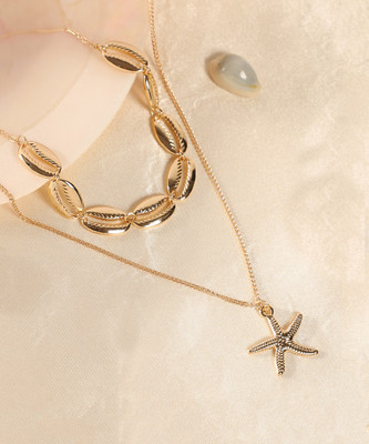 SOHI Women's The Bahamas Multi-Layer Necklace - California Gold Gold-plated Plated Alloy Necklace