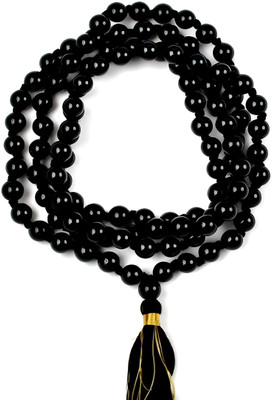 Navdurga Jyotish Kendra Original Black Agate Mala 108 +1 Beads Mala Lab Certified Mala Agate Stone Necklace