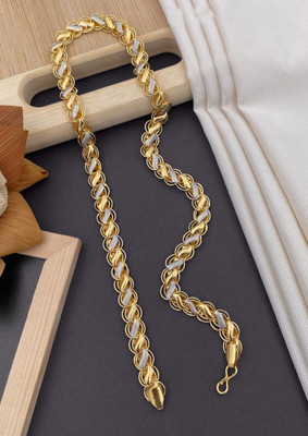 Hitarth Fashion Jewellery Partywear Gold Plated Antique Men Chain (Length 20 inch) Gold-plated Plated Brass Chain