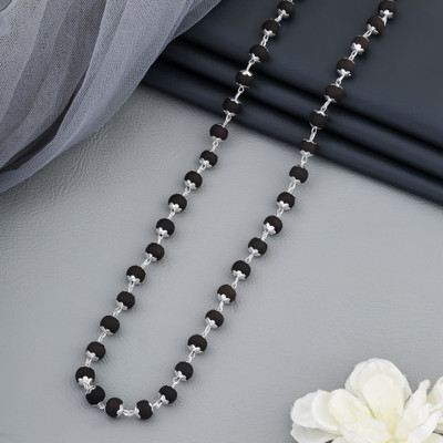 nilkanth Karungali silver plated mala Silver Plated Brass Chain