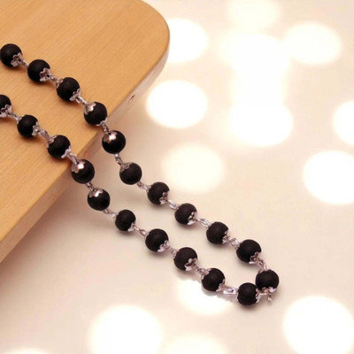 NAVYA ART Original Karungali Malai Silver Plated Mala For Men - Govt Certified 54 Beads Silver Plated Wood Chain