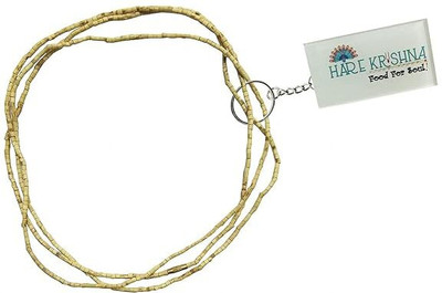 Hare Krishna Food For Soul Tulsi Kanthi Mala - 3 Round Kanthi Mala - Tulsi Mala Wood Chain
