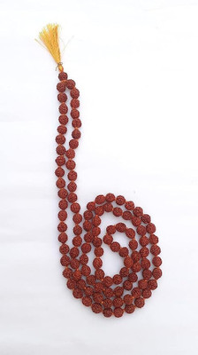 Gouri Poshak Rudraksh Jap Mala, Wood Brown Rudraksha Jaap Mala 109 Beads 8 MM Wood Chain
