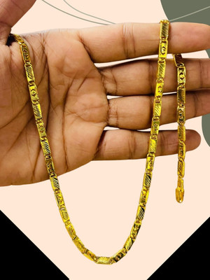 RKB SALES 1gm gold plated High Quality Indian Polished chain men Gold-plated Plated Alloy Chain