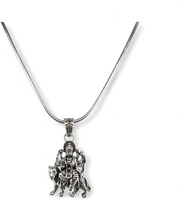 onetouchaj Onetouch 925 silver god Durga with loin dollar chain Sterling Silver, Silver, Black Silver Plated Silver, Oxidised Silver, Sterling Silver Chain Set