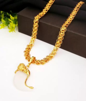 WGMONEY 1 gram Pendant set With chain for man and boy New design new year Gold-plated Brass