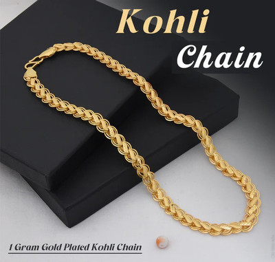 Rasantovi 1 gram High Quality Indian Polished “20” Inches Gold Chain for Men and boy Gold-plated Plated Alloy Chain