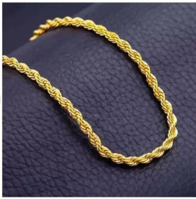 Trendy Gold Gold plated alloy chain 20 inches Gold-plated Plated Brass Chain