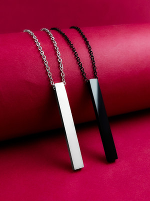 P. R. PRINTS Rhodium Plated Stainless Steel Necklace Set