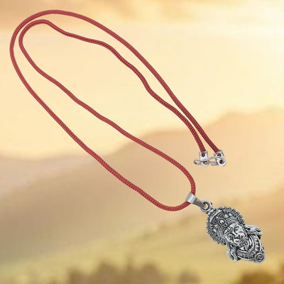 Human Collections Hanuman ji locket for postive energy locket for men hanuman pendant Silver Plated Brass, Alloy Necklace Set