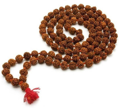 Jewelswonder 5 Mukhi Rudraksha Jaap Mala 108 beads Wood Chain