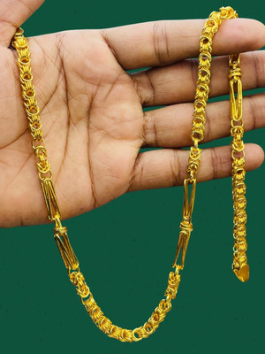 RKB SALES 1gm gold plated High Quality Indian Polished chain men Gold-plated Plated Alloy Chain