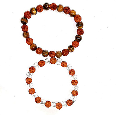 SHREENATHJI Rudraksha Crystal Bangle Set
