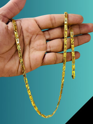 RKB SALES 1gm gold plated High Quality Indian Polished chain men Gold-plated Plated Alloy Chain