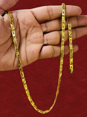 RKB SALES 1gm gold plated High Quality Indian Polished chain “20” Inch for men Gold-plated Plated Alloy Chain