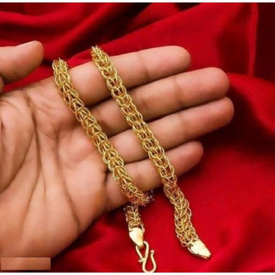 Pitaamaa Pitaamaa Stylish Fancy Gold Plated Chain(20 INCH)Water/Sweat Proof SVS031 Gold-plated Plated Brass Chain