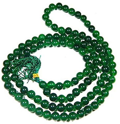 Jewelswonder Special Astrological Green Jade Gem Stone Hakik Agate Japa Beads Mala Rosary Agate Stone Necklace