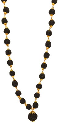 Banke Collection 36+1 Big Rudraksha Mala with Golden Cap for Unisex Beads Gold-plated Plated Brass, Alloy Chain