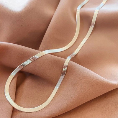 drakyjewels snake chain silver plated necklace Gold-plated Plated Stainless Steel Chain