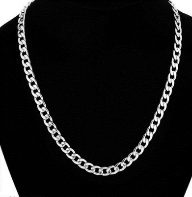 Fab Creations chain for boys men | Silver chain Neck| Anti tarnish necklace long chains gifts Silver Plated Stainless Steel Chain