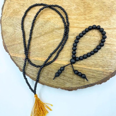 DIVINE HINDU Original Ebony Wood Karungali Malai Mala & Karungali Malai Bracelet Combo (Kids) Wood Necklace