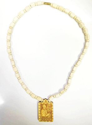DIVINE SOUVENIRS Tulsi Kanthi Mala With Hanuman Ji Jai Shri Sita Ram Locket Pendent Wood Chain