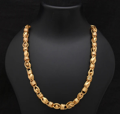BHASHIMI 1 gram High Quality Indian Polished “20” Inches Gold Chain for Men and boy Gold-plated Plated Alloy Chain