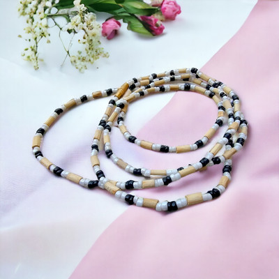 BRAJSTORE Tulsi Kanthi Mala 2 Round with Crystal Wood Chain