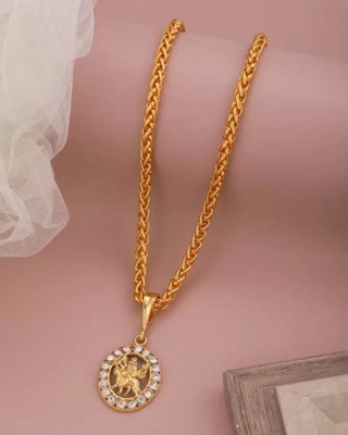 LASAVAMON 1 gram Pendant set With chain for man and boy New design new year Gold-plated Plated Copper Chain Set