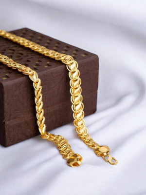 Harsha Creation New Trending Stylish Gold Plated Chain For Men and Boys Gold-plated Plated Alloy Chain