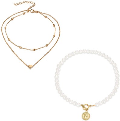 Jewels Galaxy Layered Necklace Gold-plated Plated Alloy Necklace Set