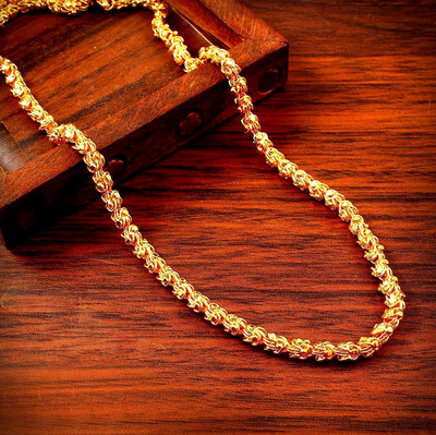 house of common Imported Round Rasaa Real Gold Look Beautiful Designer Chain Beads Gold-plated Plated Brass, Alloy Chain