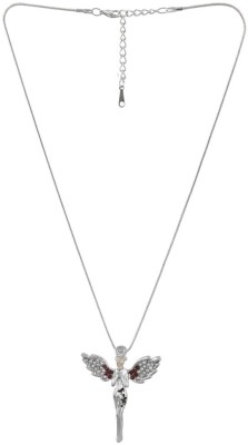 Jewelgenics Cubic Zirconia, Crystal Sterling Silver Plated Alloy Necklace