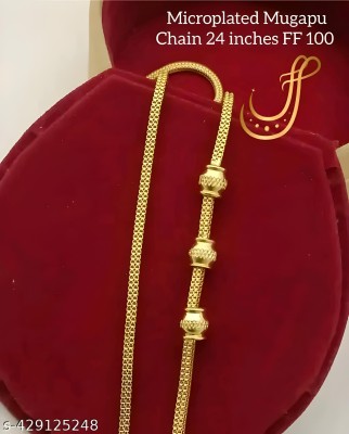 Zaika One Gram Gold Plated Designer Fancy Mugappu Thali Chain For Women 24 In Long Gold-plated Plated Brass Chain