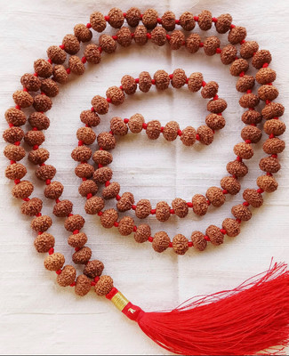 RUDRAKSH 7 Mukhi Mala/Neckless 108 Beads Original Jaap Mala Beads Rudraksha Wood Chain