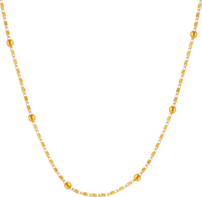Trendy Gold Stylish Fisher Ball Pattern Design Golden Chain For Women Girls Unisex Gold-plated Plated Brass Chain