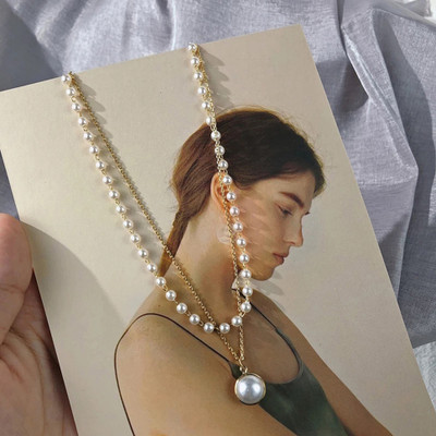 Vembley Charming Gold Plated Pearl Double Layered Necklace for Women and Girls Gold-plated Plated Alloy Necklace