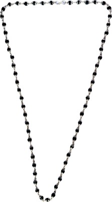 Shree Shyam BlackTulsi Mala Bead with Silver Cap Alloy Necklace Wood Chain