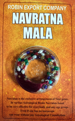 Robin Export Company Nine Gemstone Navratan Mala With Lab Certificate 6MM For men And Women Crystal Crystal Chain