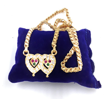 Anujeet Fashion Hub Gold Plated Covering 5 metal Impon AD Stone Fancy Chain Dollar For Women/Girls Gold-plated Plated Copper Chain