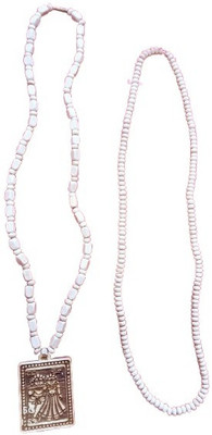 SanatanDharohar Tulsi Mala with Radha Krishna Locket, Sita Ram Bageshwar Mala Wood Chain Wood Necklace