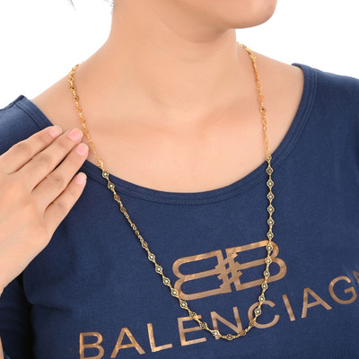 AanyaCentric Light Party Wear 7grams 28inches Long Necklace Neckchain Mala Gold-plated Plated Alloy Chain