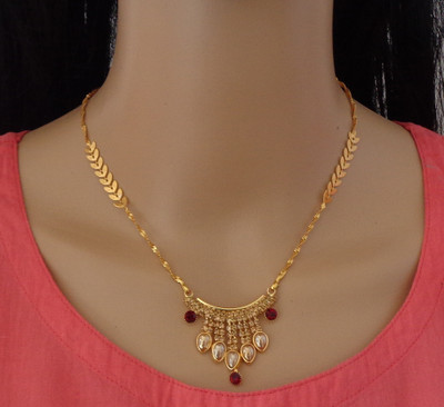 RAMDEV ART FASHION JEWELLERY Brass Gold-plated Gold Jewellery Set(Pack of 1)