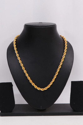 Atulenterprises Stylish Heavy Golden Spiga Chain for Man Gold-plated Plated Alloy Chain