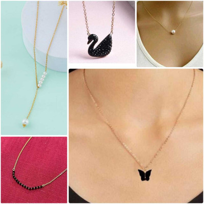 VESTURE KNOT White Pearl/Motti Fancy Chain Gold-plated Plated Alloy Necklace