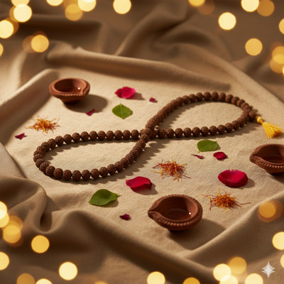 Sugandhim Astro Original Certified 108 Rudraksha Mala for Men & Women Beads Rudraksha Chain Set